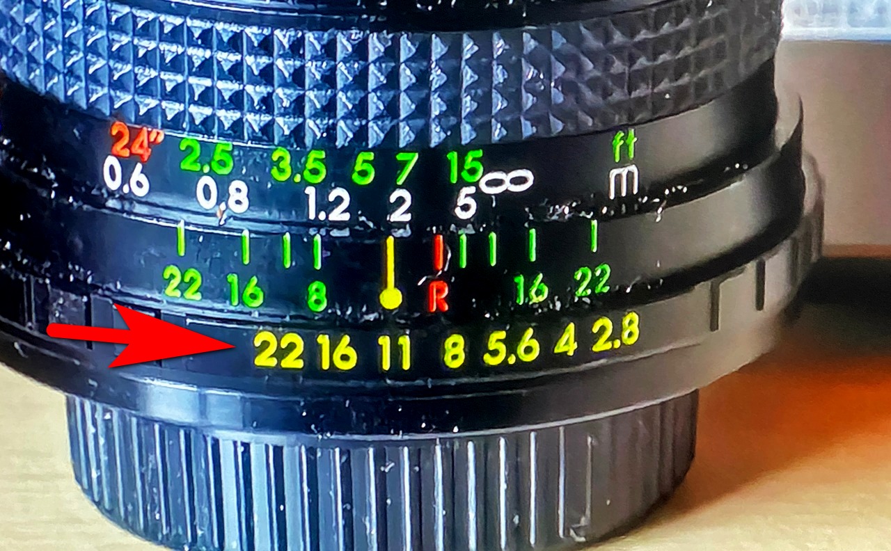 aperture ring on lens