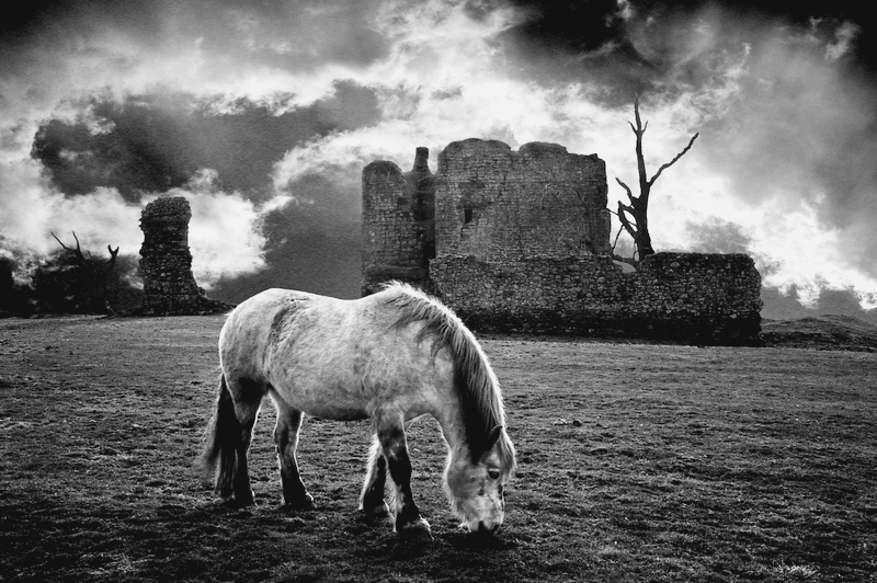 Image highlighting a high level of contrast, Cessford Castle